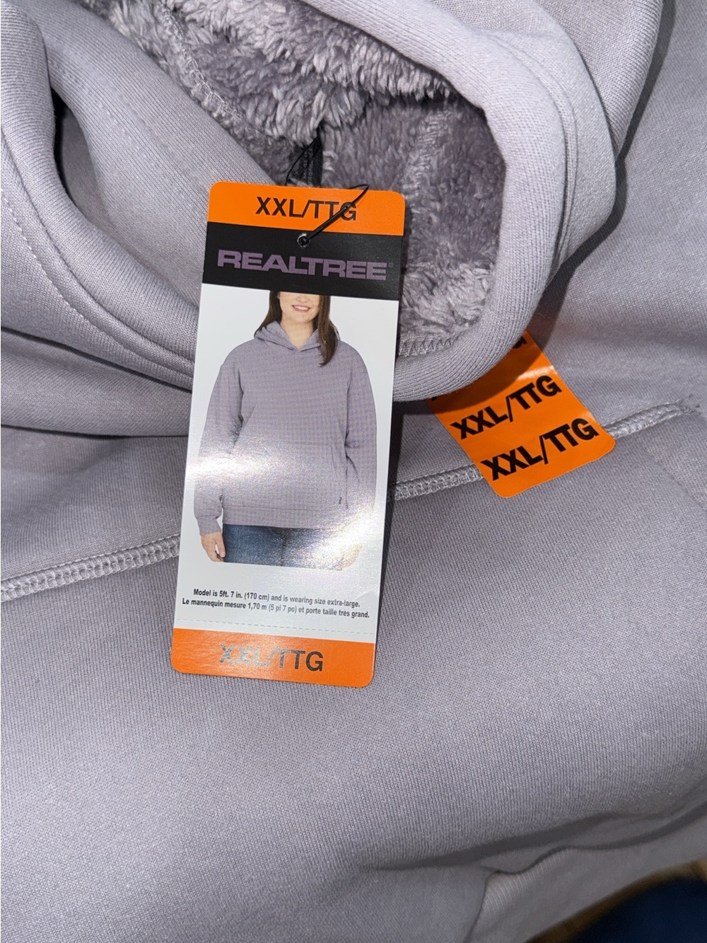 Realtree Women's Plush Hooded Pullover Sweater - Light Gray